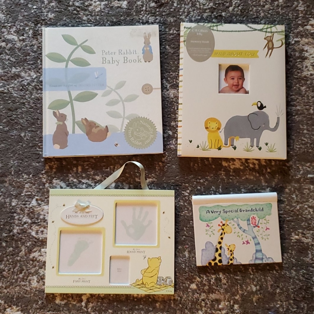 NEW baby memory keepsake books, frame & album